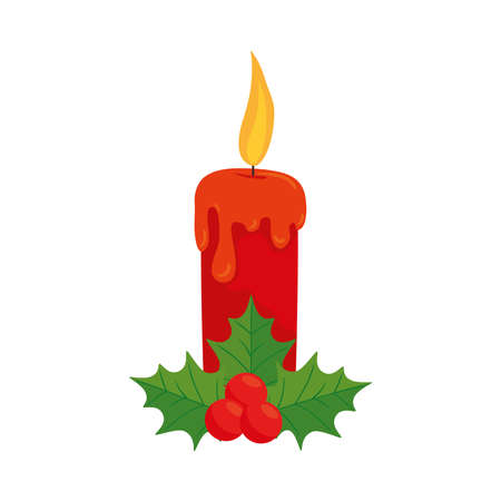 happy merry christmas candle decoration vector illustration designのイラスト素材