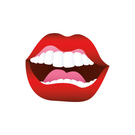 sexy female mouth open icon vector illustration designのイラスト素材