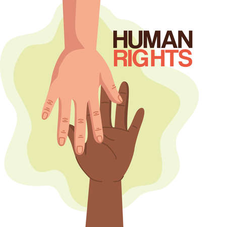 Human rights with hands design, Manifestation protest and demonstration theme Vector illustrationのイラスト素材