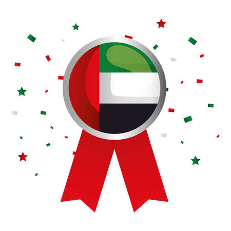 Uae national day seal stamp with ribbon design, arab spirit and holiday theme Vector illustrationのイラスト素材
