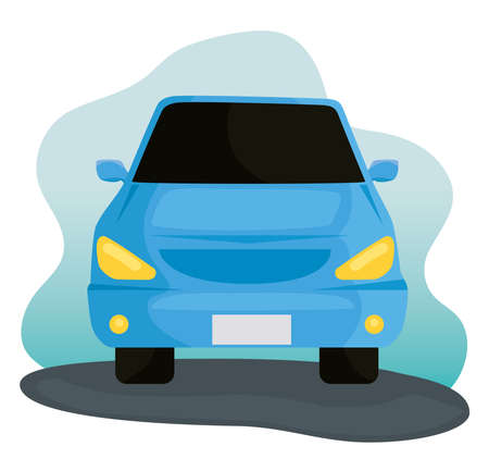 blue car vehicle traveling isolated icon vector illustration designのイラスト素材
