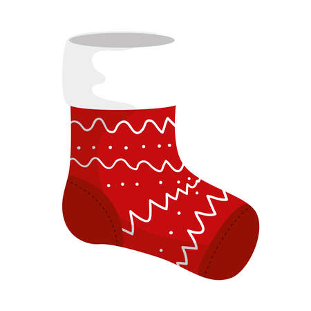 happy merry christmas santa sock decoration vector illustration designのイラスト素材