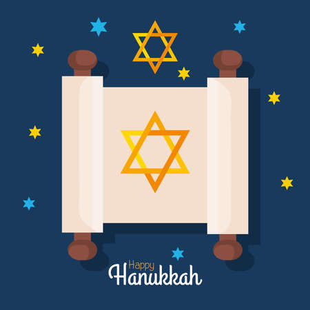 Happy hanukkah torah design, holiday celebration judaism religion festival traditional and culture theme Vector illustrationのイラスト素材