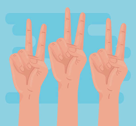 international human rights poster with hands peace and love vector illustration designのイラスト素材