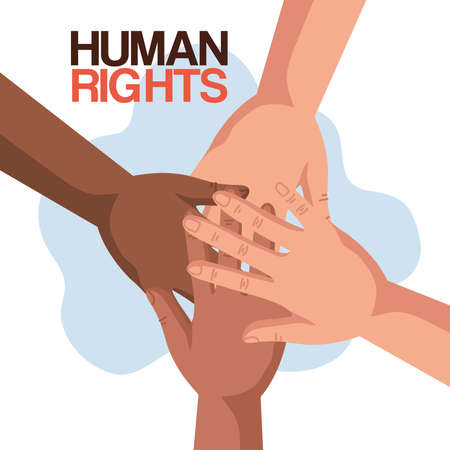 Human rights with diversity hands design, Manifestation protest and demonstration theme Vector illustrationのイラスト素材