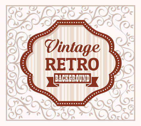 vintage retro banner with elegant wooden frame vector illustration designのイラスト素材
