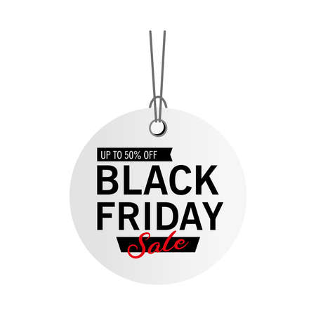 black friday sale lettering in circular tag vector illustration designのイラスト素材