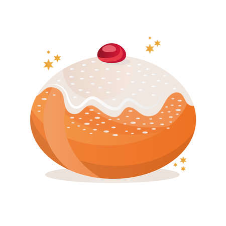 jewish sweet donut delicious icon vector illustration designのイラスト素材