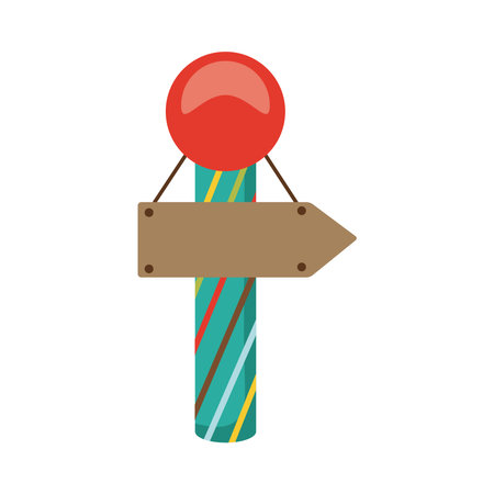 christmas wooden arrow label flat style icon vector illustration designのイラスト素材