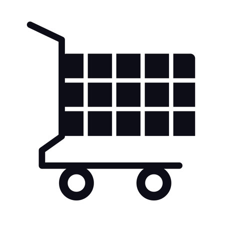 shopping cart with checkered line style icon vector illustration designのイラスト素材