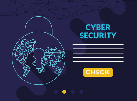 cyber security infographic with earth planet circuit in padlock vector illustration designのイラスト素材