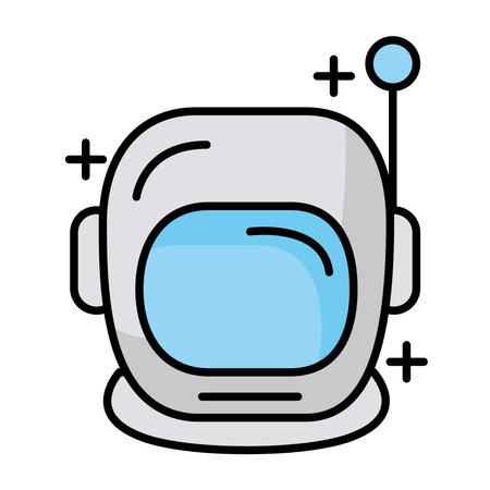 astronaut helmet line and fill style icon vector illustration designのイラスト素材