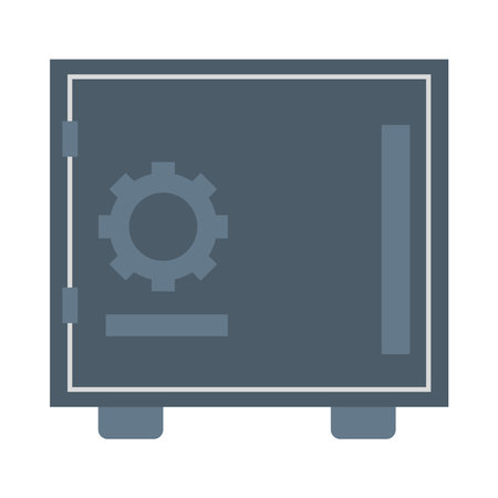 safe box banking with gear flat style icon vector illustration designのイラスト素材