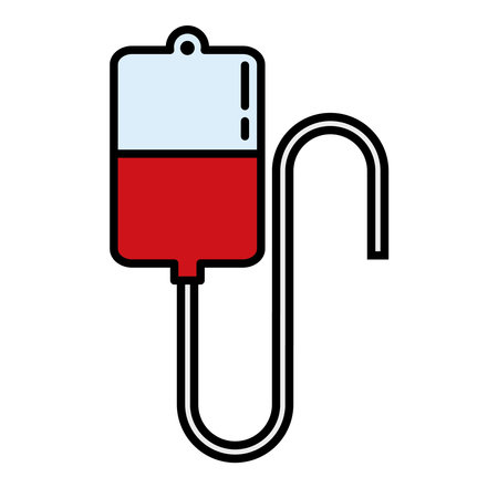 blood bag line and fill style vector illustration designのイラスト素材