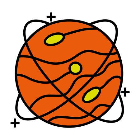 planet with lines orbit line and fill style icon vector illustration designのイラスト素材