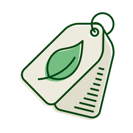 leaf plant in tags hanging ecology line and fill icon vector illustration designのイラスト素材