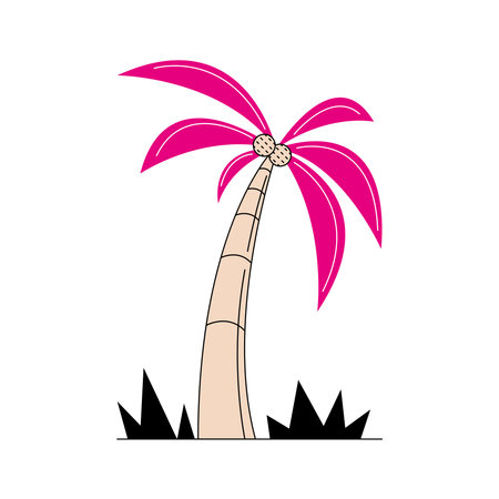 Pink palm tree design, Beach summer vacation and tropical theme Vector illustrationのイラスト素材