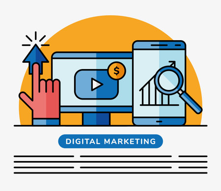 Digital marketing symbol collection design, ecommerce and shopping online theme Vector illustrationのイラスト素材