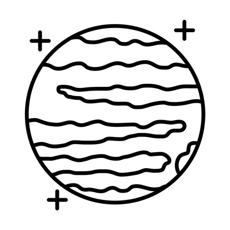 space planet line style icon vector illustration designのイラスト素材
