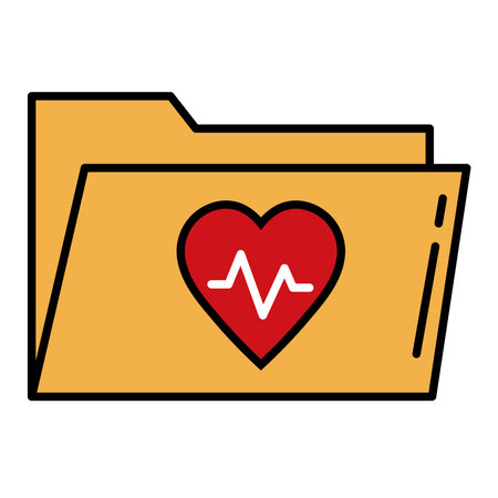 heart cardiology in folder line and fill style icon vector illustration designのイラスト素材