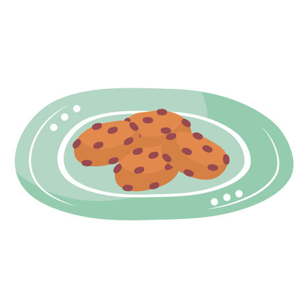 cookies in dish hygge style icon vector illustration designのイラスト素材