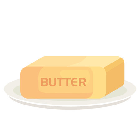 fresh butter block in dish icon vector illustration designのイラスト素材
