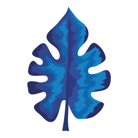 tropical blue leaf plant ecology nature icon vector illustration designのイラスト素材
