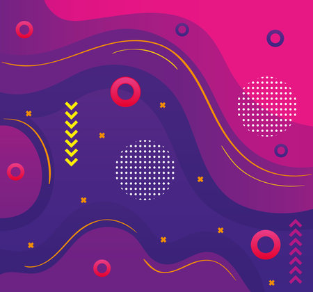 purple and fucshia colors memphis abstract background vector illustration designのイラスト素材