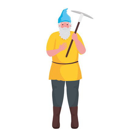 Fairytale old dwarf cartoon design, Fantasy magic and medieval theme Vector illustrationのイラスト素材
