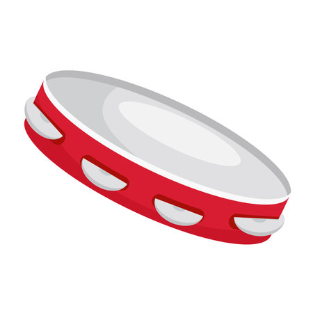 tambourine instrument design, Music sound melody and song theme Vector illustrationのイラスト素材