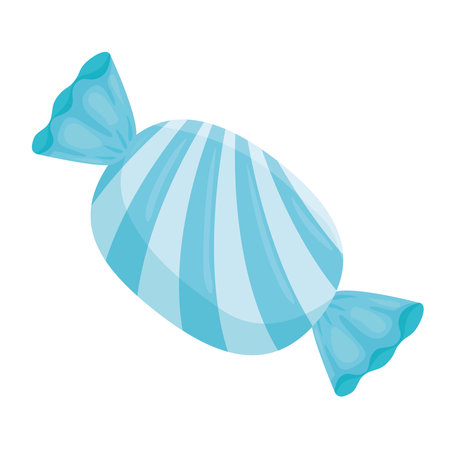 Sweet blue and striped candy design, Sugar caramel bonbon food and dessert theme Vector illustrationのイラスト素材