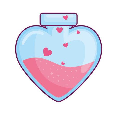 Heart flask design of love passion and romantic theme Vector illustrationのイラスト素材