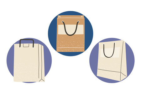 shopping bags icon set design of commerce and market theme Vector illustrationのイラスト素材