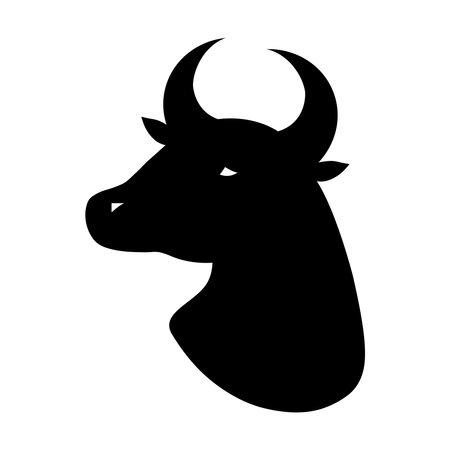 chinese new year card with profile ox vector illustration designのイラスト素材