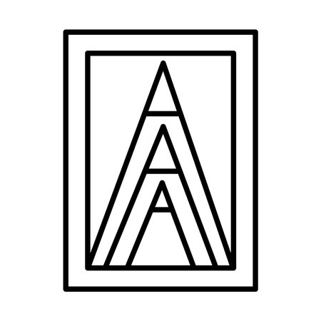 pictures with mountains scene line style icons vector illustration designのイラスト素材