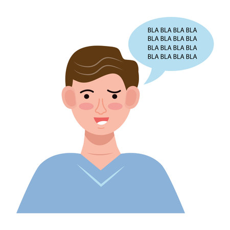 man with speech bubble and bipolar disorder character vector illustration designのイラスト素材