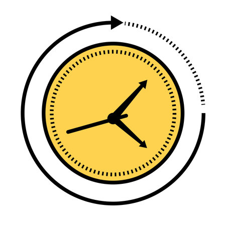 time clock watch analog with arrow around line and fill style icon vector illustration designのイラスト素材