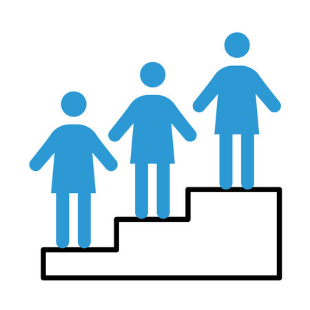 business people in stairs coaching half line style icon vector illustration designのイラスト素材