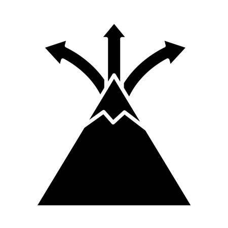 mountain with arrows directions silhouettes style icon vector illustration designのイラスト素材