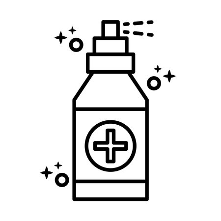 medical splash bottle line style icon vector illustration designのイラスト素材