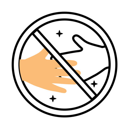dont contact reopening sticker half line style icon vector illustration designのイラスト素材