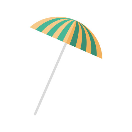 Summer striped umbrella design, vacation and tropical theme Vector illustrationのイラスト素材