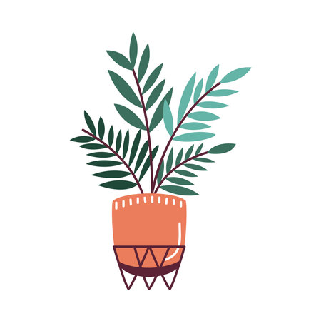 house plant over pot base, scandinavian style vector illustration designのイラスト素材