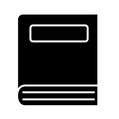 closed book with label front view silhouette style icon design, Education literature and read theme Vector illustrationのイラスト素材