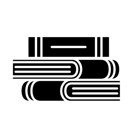 three closed books silhouette style icon design, Education literature and read theme Vector illustrationのイラスト素材