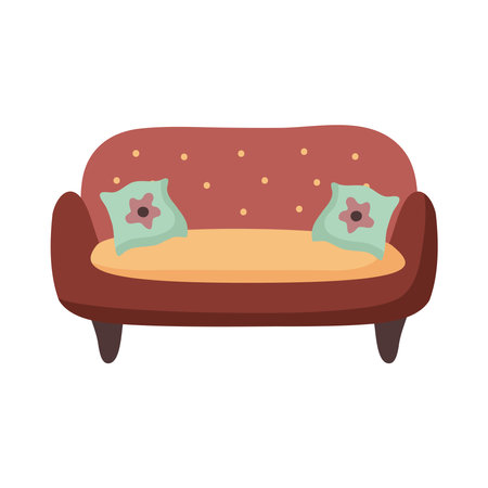 home couch design, room and decoration theme Vector illustrationのイラスト素材