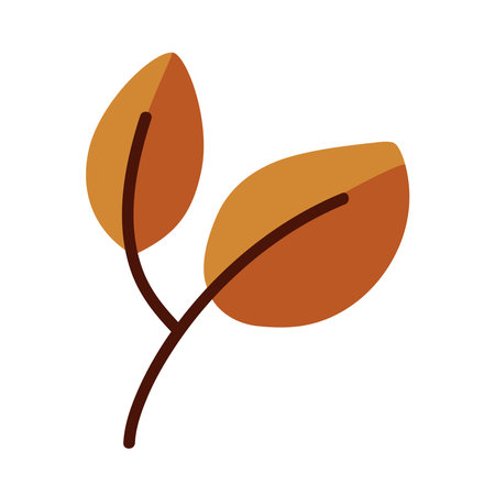 leaf with two oval leaves line and fill style icon design of Plant natural floral theme Vector illustrationのイラスト素材
