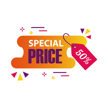 special price in label design, sale offer shopping and discount theme Vector illustrationのイラスト素材
