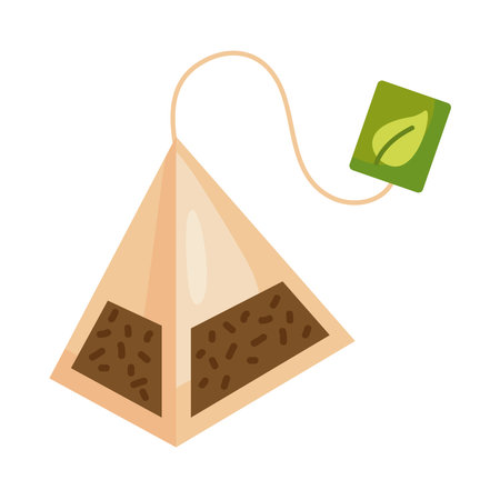 Tea triangle bag design, Time drink breakfast and beverage theme Vector illustrationのイラスト素材