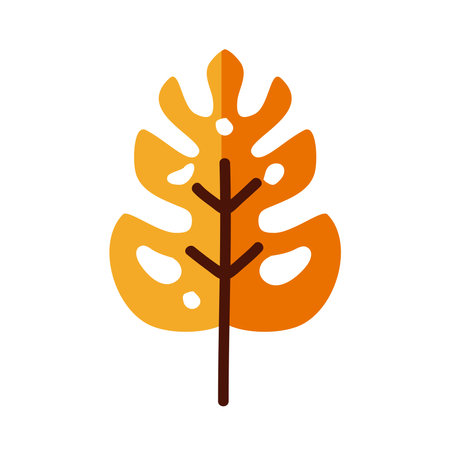 leaf with holes line and fill style icon design of Plant natural floral theme Vector illustrationのイラスト素材